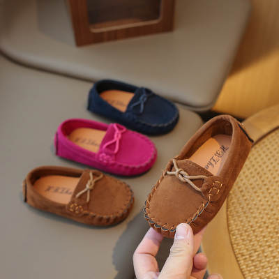 2024 Spring New Casual Children's Beans Shoes Korean Style Slip-on Beef Sole Children's Shoes for Men and Women