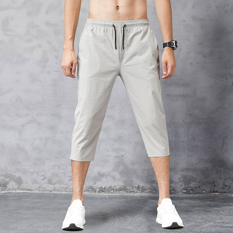 Shorts Men's Capri Pants Men's Summer Sports Pants Quick-drying Trendy Spring Ice Silk Pants Casual Pants Fat Loose Wholesale