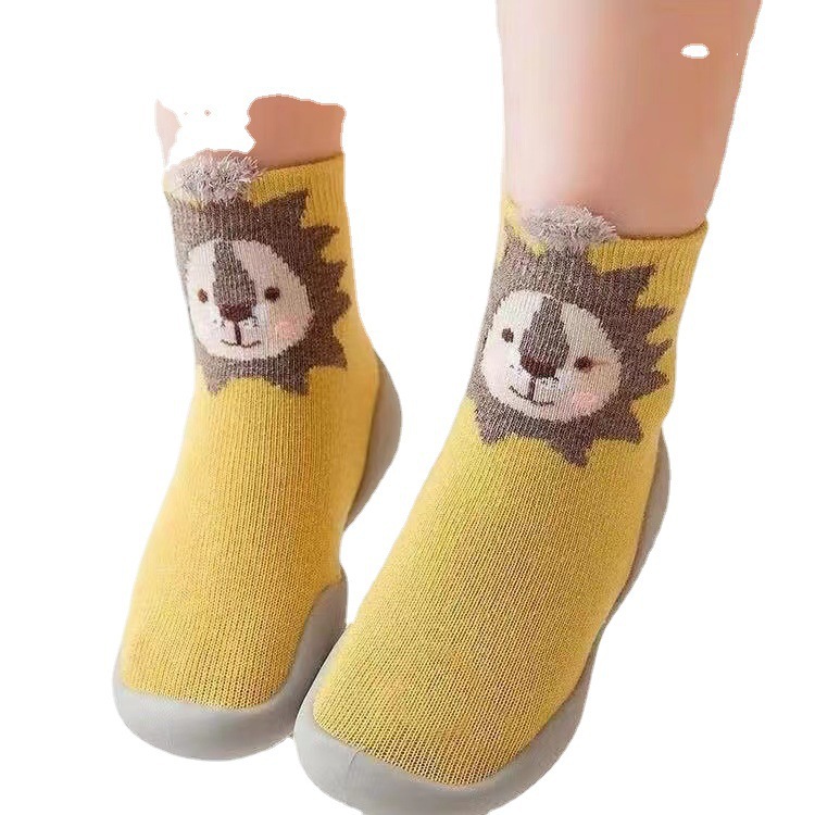 Mid-tube soft-soled toddler shoes men's and women's baby shoes new floor socks children's shoes baby step shoes spring and autumn and summer
