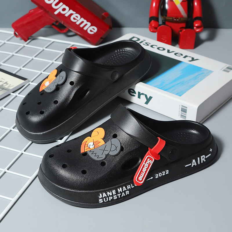 Men's Cave Shoes Summer Outfit Cartoon Fashionable Household Couple's Cave Sandals Toe Beach Slippers Female Students