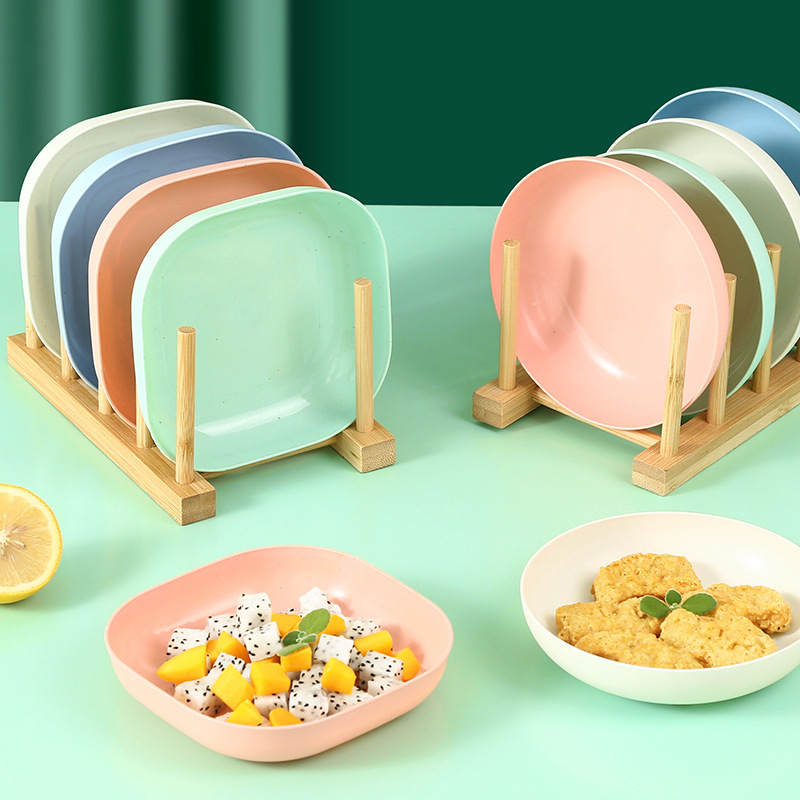 [Thick wheat straw bone dish] Japanese-style household small dish plastic garbage plate snack dish fruit plate