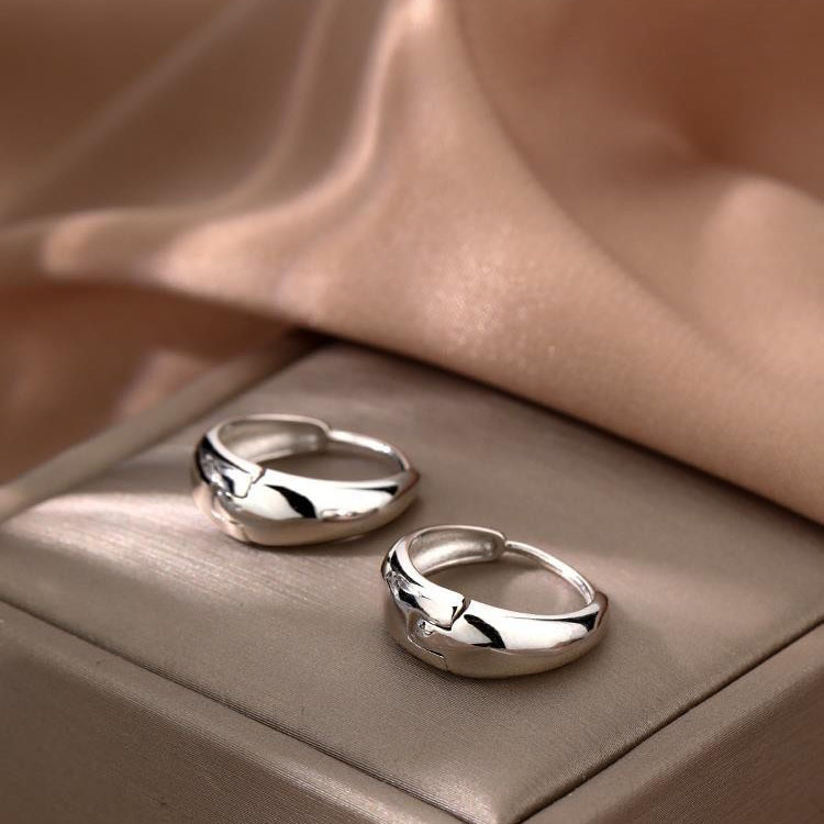 Minimalist Luxury Small-Sized Design Earrings for Women, Circle Stud Earrings, Sleep-Proof and Easy to Wear, Suitable for Autumn and Winter