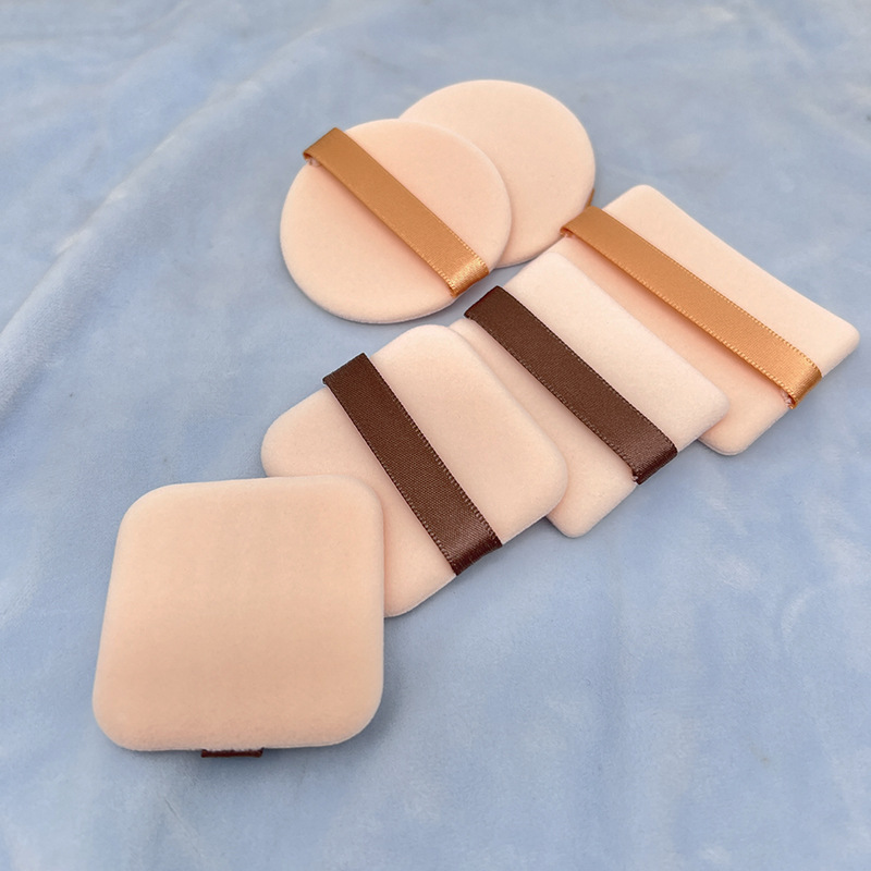 The third generation of big-name flat for high density short velvet ultra-thin rectangular makeup powder cake air cushion double-sided flocking powder puff