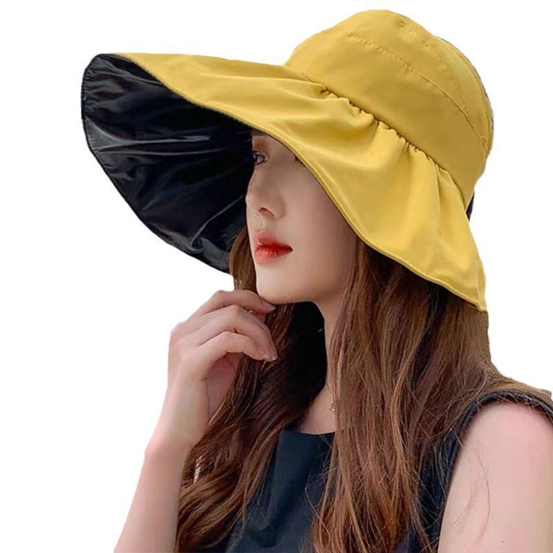 New summer hat women's fashion empty top sun protection hat UV protection cool hat portable foldable outdoor sun hat