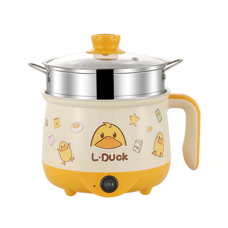 Yellow Duck Electric Cooking Pot Student Dormitory Pot Multi-functional Household Cooking Noodle Pot Small Electric Pot for 1-2 People