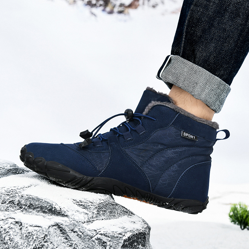 New men's shoes outdoor high-top cotton-padded shoes couple workwear snow boots warm fleece-lined thick mid-calf hiking shoes