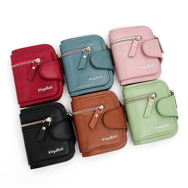 Factory Direct Women's Short Wallet Zipper Buckle PU Leather Large Banknote Multi-card Change Bag Women's Hand Bag