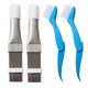 4 PCs [2PCs metal fin comb +2PCs blue folding brush]]