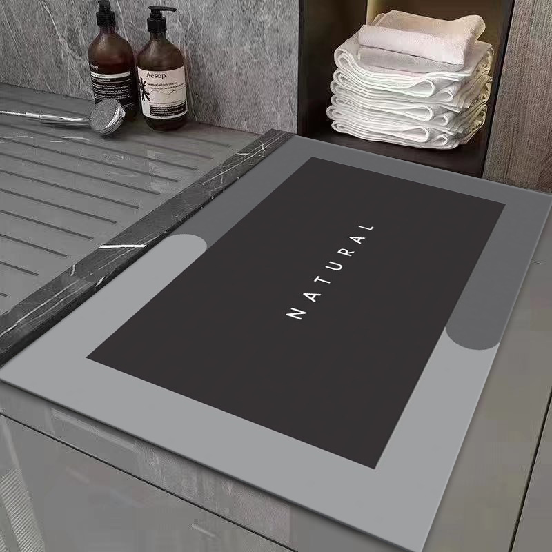 Crystal Velvet Carpet Modern Simple Bathroom Door Mat Bathroom Absorbent Floor Mat Quick-drying Factory Two-piece Set