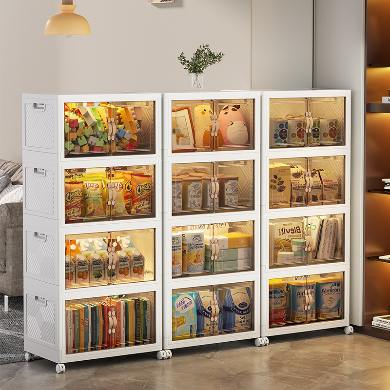 Household Large Capacity Folding Storage Cabinet Bedroom Clothes Dust-proof Storage Box Thickened Multi-layer Floor Storage Cabinet