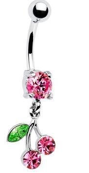 Gaby Europe and the United States cross-border Cherry navel ring fruit pendant navel nail navel ornaments human body puncture jewelry manufacturers in stock
