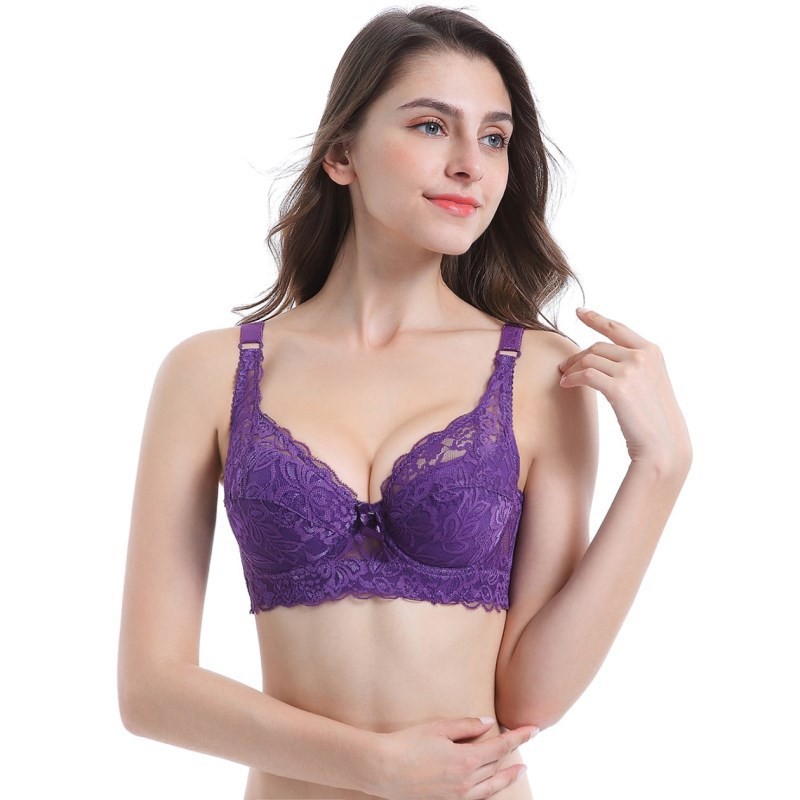 Ultra-thin cotton cup adjustable bra, lace sexy hot style bra with underwire push-up women's underwear