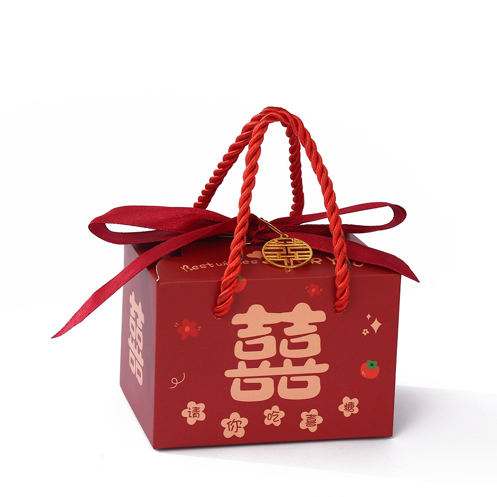 New portable candy box wholesale wedding festive supplies packaging box exquisite design hand gift wedding candy box