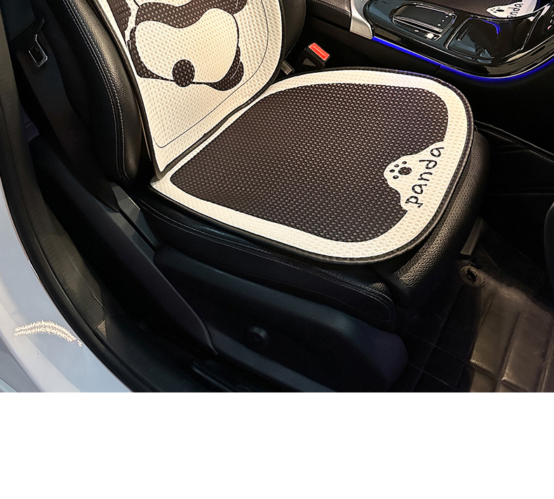 Coussin de voiture coussin frais d'été coussin de ventilation de siège de voiture universel quatre saisons pièce unique ensemble de trois pièces panda en soie glacée d'été_voghion.com