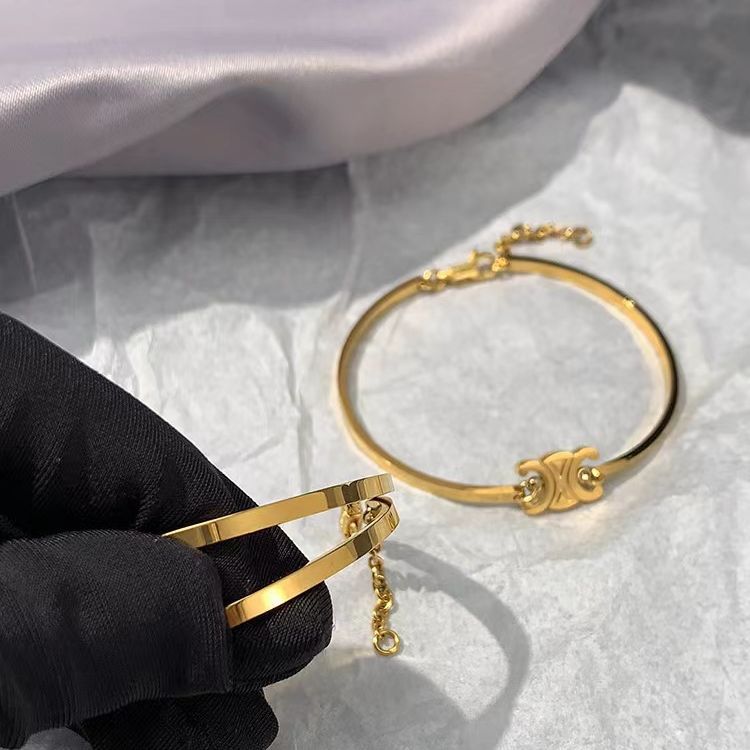celi新款金色凱旋門手鍊女生ins小眾設計高級感輕奢精緻手鐲手飾