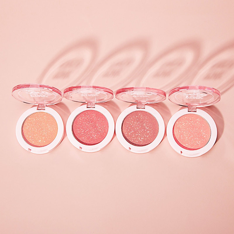 PINK COCO touch color fine flash monochrome blush beginner beads matte high gloss Micro flash eyeshadow plate cheap makeup