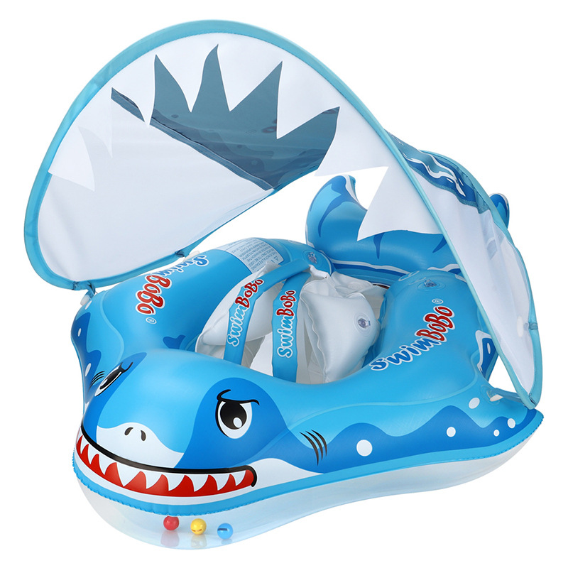 Baby Swimming Ring Lie Ring Children's Swimming Ring Underarm Ring Sunscreen Shade  Shark