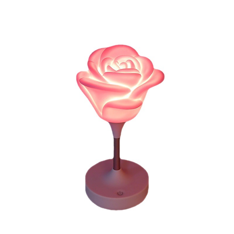 Romantic atmosphere silicone lamp usb charging touch three dimming soft light Rose led sleeping emotional night light