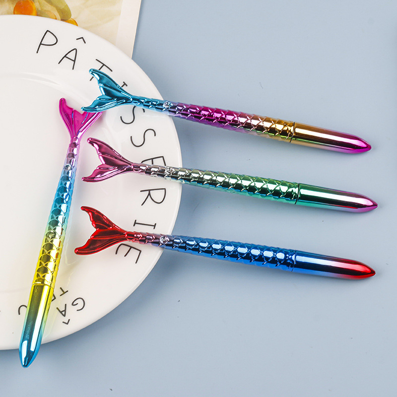 Creative cute fishtail gel pen imitation fishtail learning stationery needle tube water-based pen signature pen office stationery wholesale