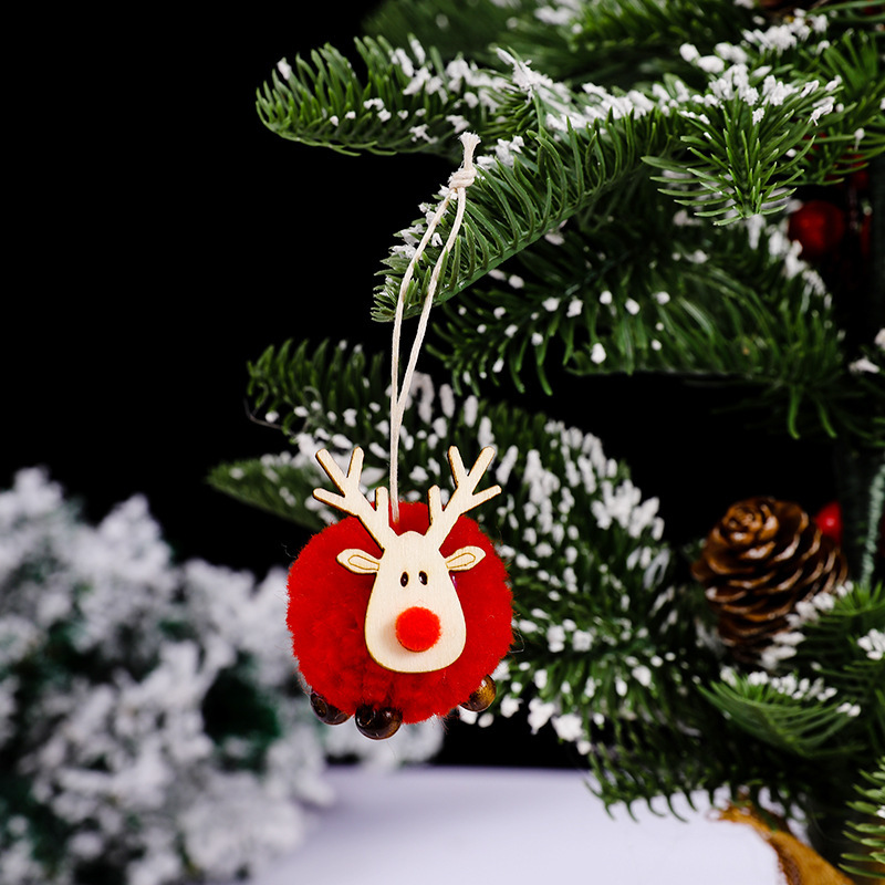 クリスマスの祭りの装飾品フェルトの鹿のペンダントのアイデアのヘラジカの羊の小毛のボールのクリスマスツリーのつりの贈り物|undefined