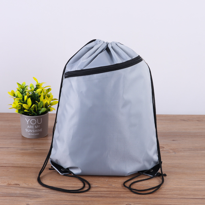 210D polyester takeaway bundle pocket wholesale shoulder advertising drawstring bag blank backpack waterproof bag printed logo