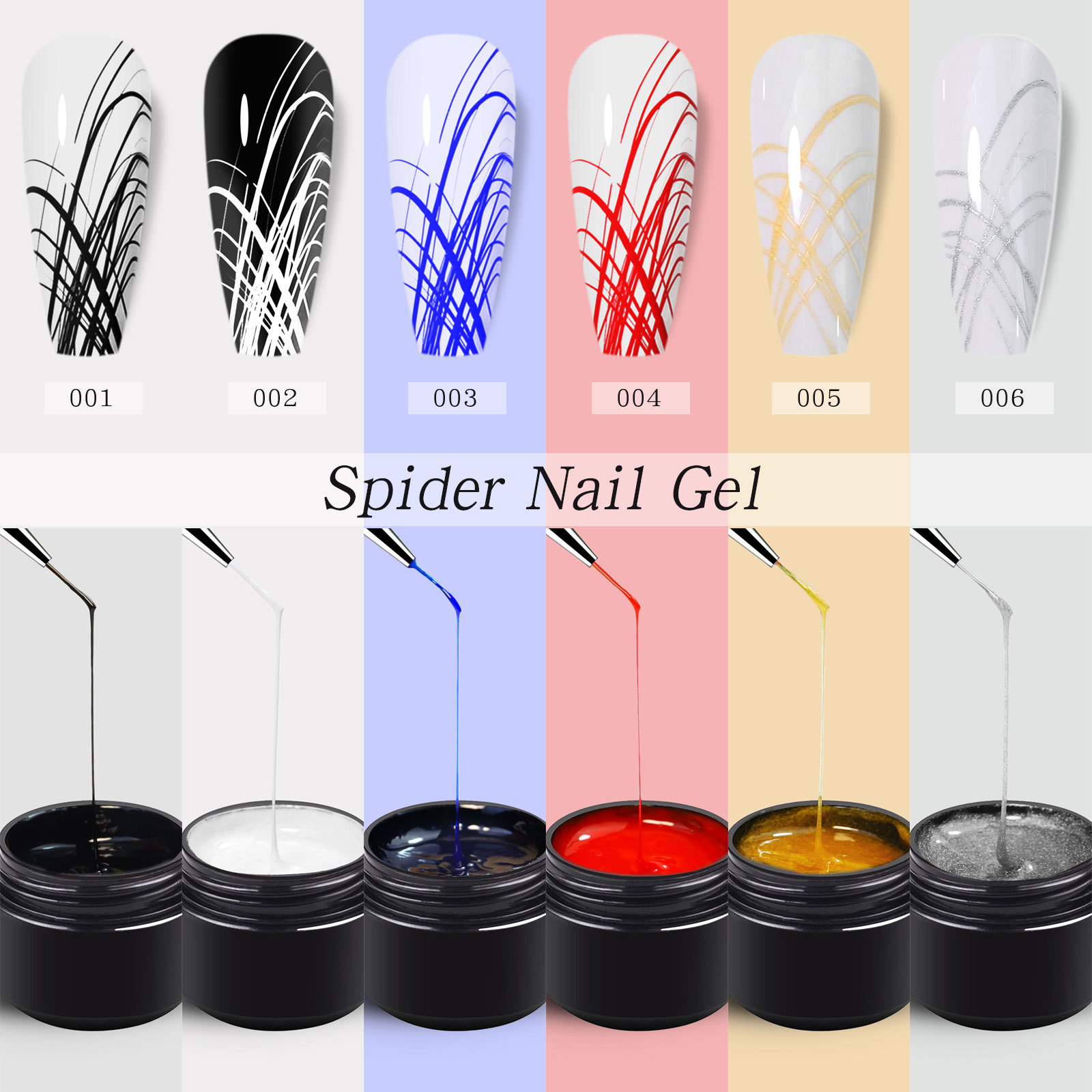 New style pull thread glue nail art stretch pull silk nail oil glue spider glue creative color painting light therapy painting flower glue DIY Silk