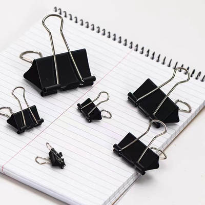 Factory direct sale Black long tail clip metal bill clip multi-specification black dovetail clip office binding clip stationery