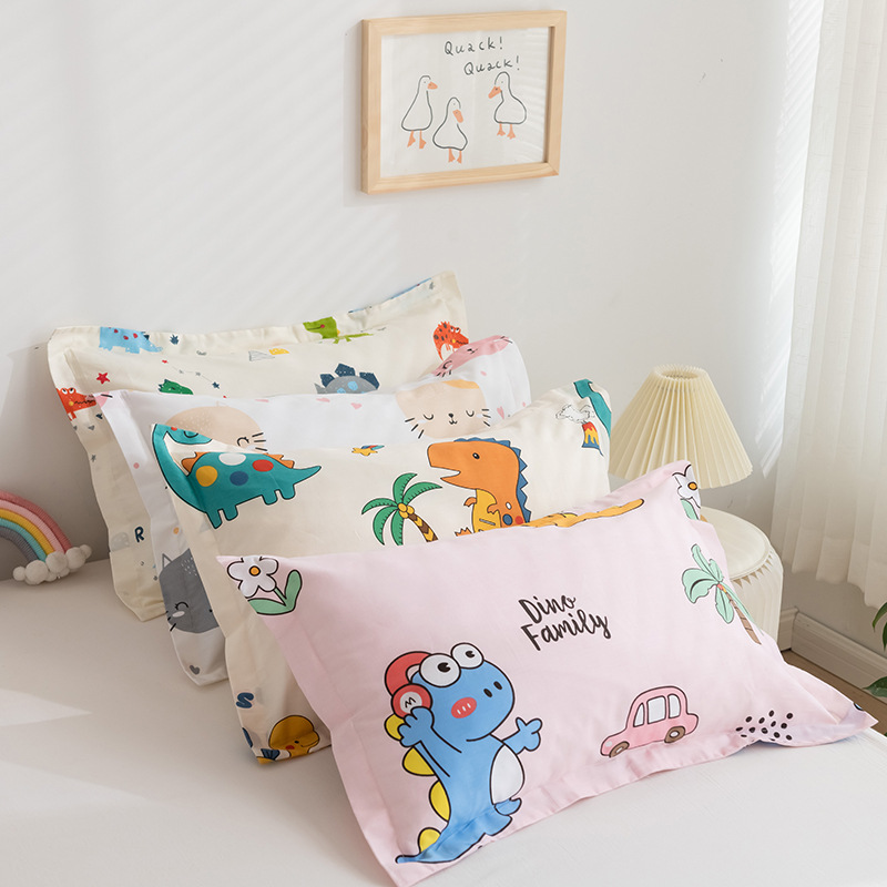 Wholesale cotton children's pillowcase summer cotton pillowcase kindergarten baby cartoon student pillow liner set