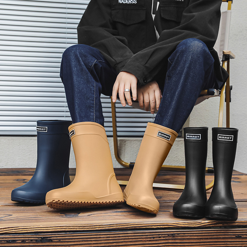 Fashion rain boots men's non-slip wear-resistant water shoes new men's outdoor sea fishing rubber shoes waterproof rain boots