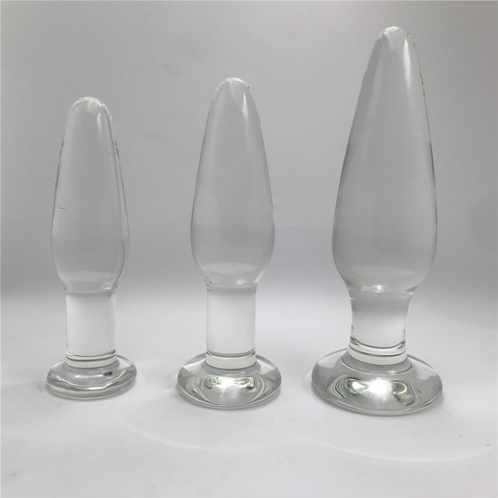 A62 large, medium and small rear court glass anal plug Ice Fire stick men's and women's anal dilation adult sexual tools simulation penis