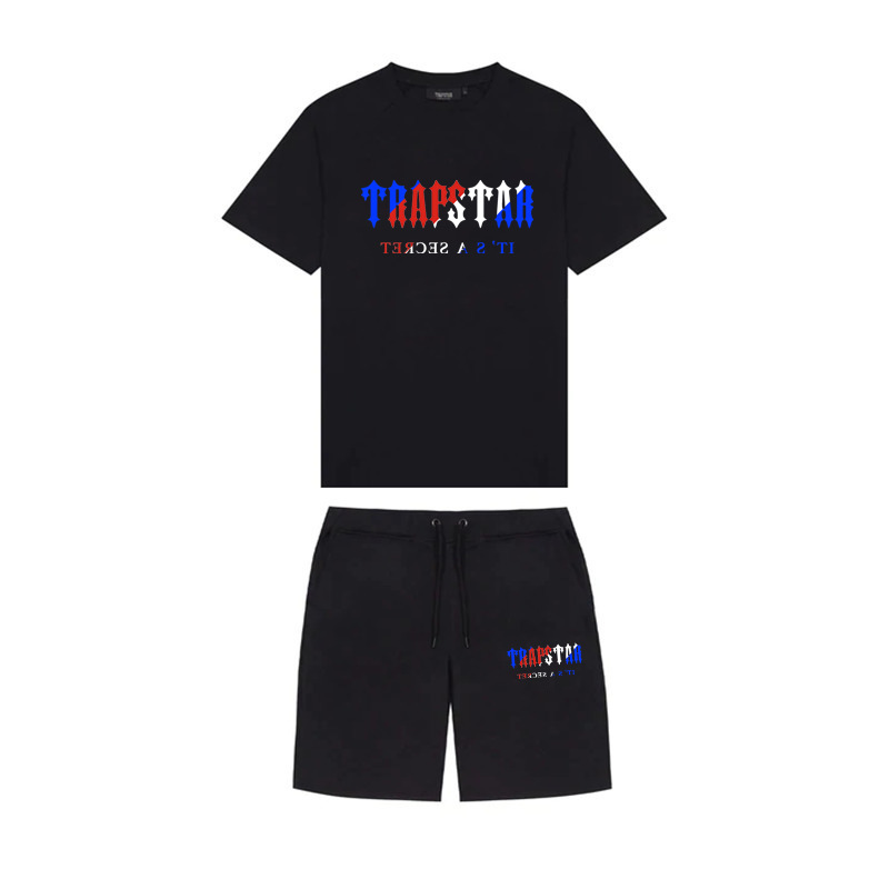2023 Summer Short-sleeved Shorts suit Casual All-match Sports Garden Collar Thin T-shirt Men's and Women's Two-piece Set