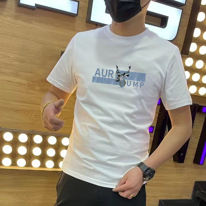 Popular 2023 New Xia Gang Style Short Sleeve Loose Men's T-Shirt Printed Round Neck Short Sleeve T-Shirt Men's Source Manufacturers