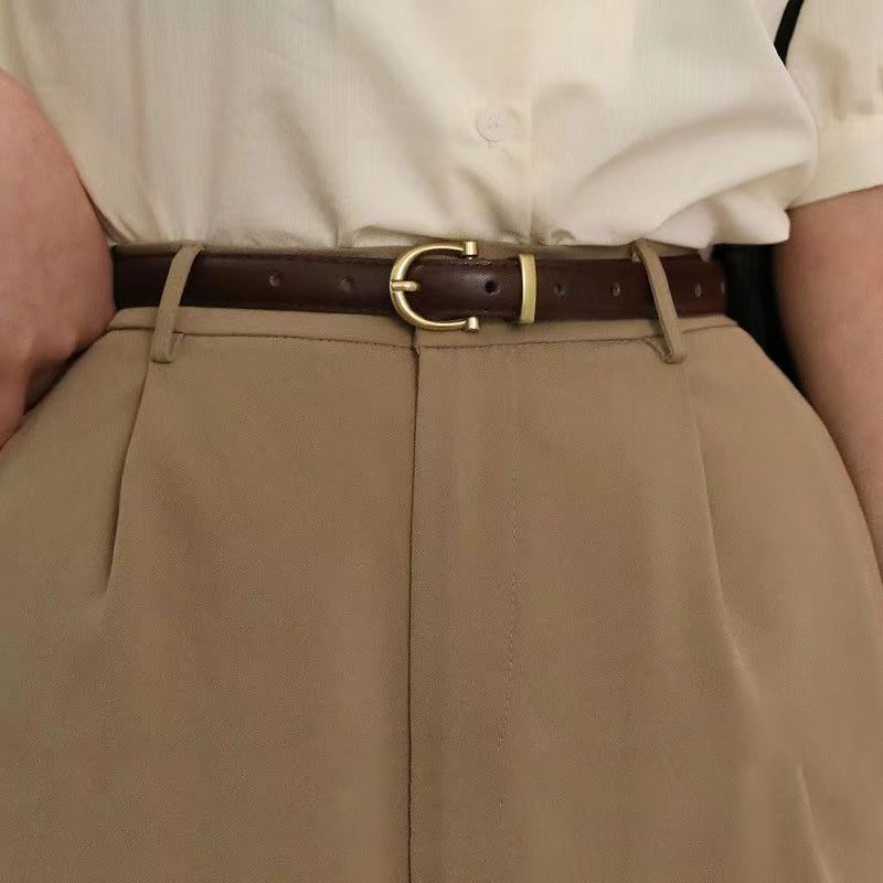 Curea simplă, all-match, pentru femei, curea pentru blugi, pantaloni, stil coreean, stil vintage, elegant, decorativ, costum_voghion.com