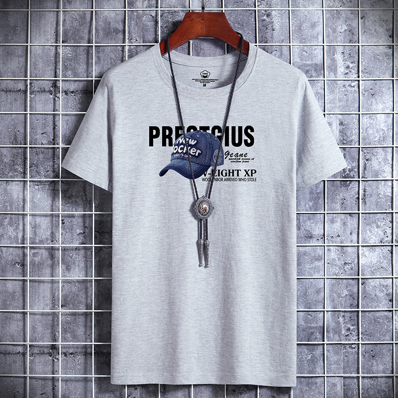 New Short-sleeved T-shirt Men's Summer Trendy All-match Base Shirt Men's ins Student Loose Top Large Size Cotton Half-sleeved Shirt