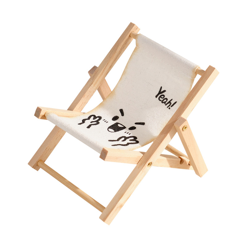 Cross-border folding lazy mobile phone bracket cute beach small chair small furniture photo props desktop mini ornaments