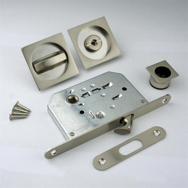 Sliding door lock European simple sliding door embedded sliding door lock embedded cabinet door balcony invisible door zinc alloy lock