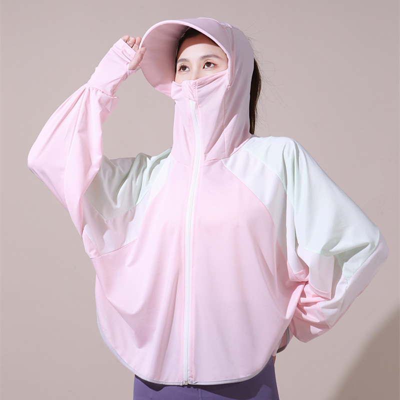 2024 New Women's Sunscreen Clothing Summer Thin Coat UV-resistant Breathable Sunscreen Clothing Blouse Ice Silk Cycling Cardigan