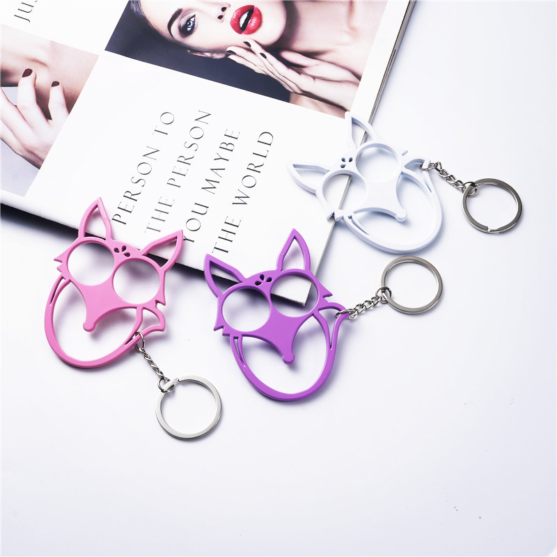 Outdoor escape Fox keychain men's and women's metal pendant self-defense supplies portable multi-function window breaker