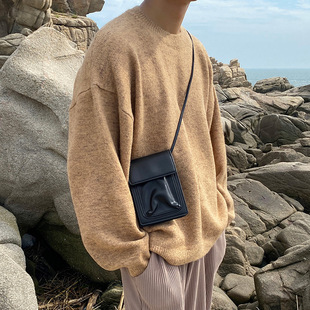 Men's small shoulder bag Korean style all-match shoulder bag messenger bag men's ins style casual backpack student Japanese phone bag