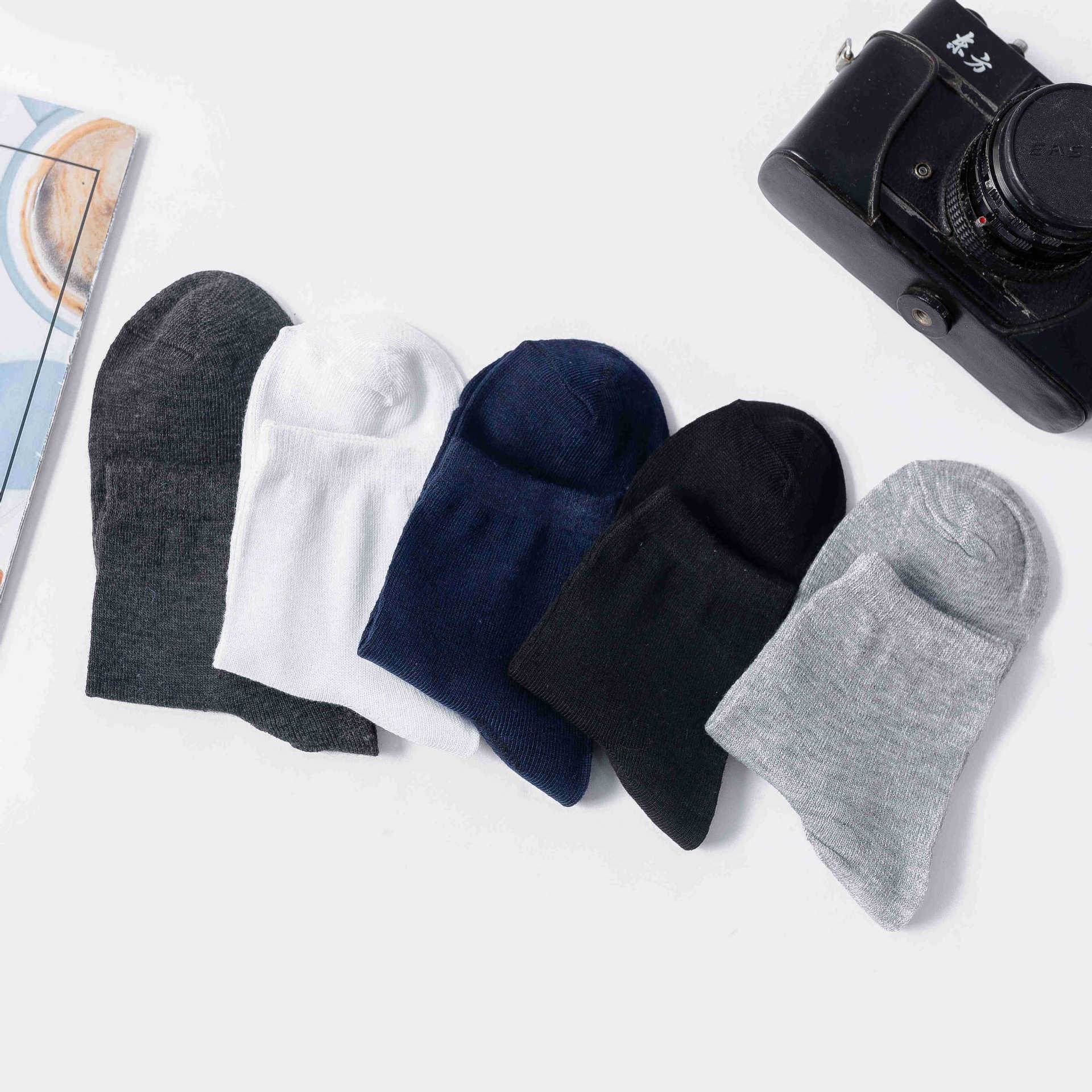 Autumn men's casual socks naked socks men's socks solid color socks wholesale
