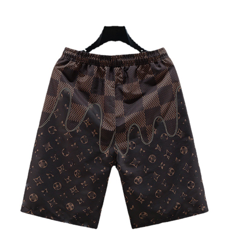 Summer Ice Silk Shorts Men's Quick-drying Sports Pants Thin Casual Outer Wear Loose Half-length Pants Beach Pants