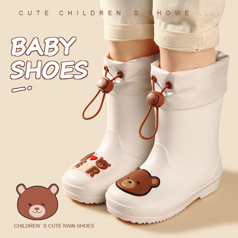 Children's rain boots wholesale cartoon boys and girls kindergarten baby waterproof shoes rubber shoes corset non-slip rain boots overshoes