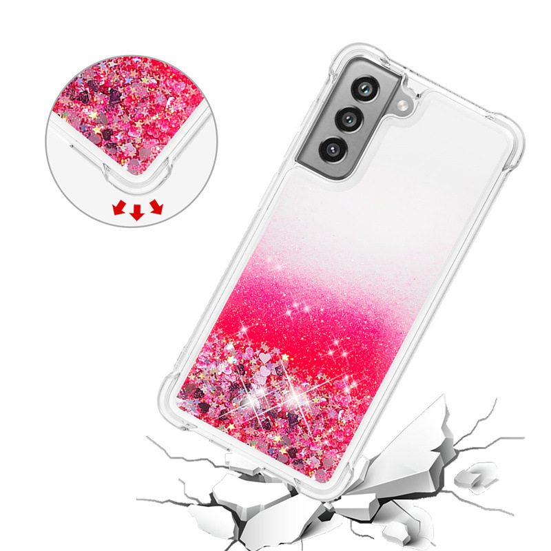 For Samsung S21FE mobile phone case A32 5G anti-fall quicksand small love protective cover NOTE20 a generation of hair
