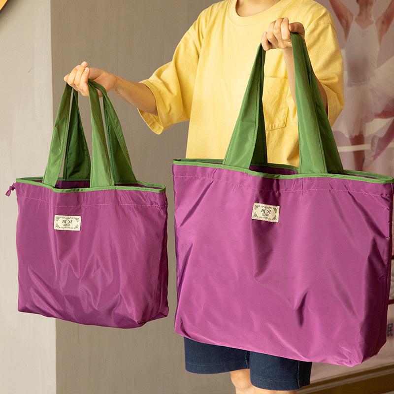 Hand-held shopping bags, cloth bags, Oxford cloth shoulder bags, supermarket grocery bags, grocery bags, large drawstrings can be folded
