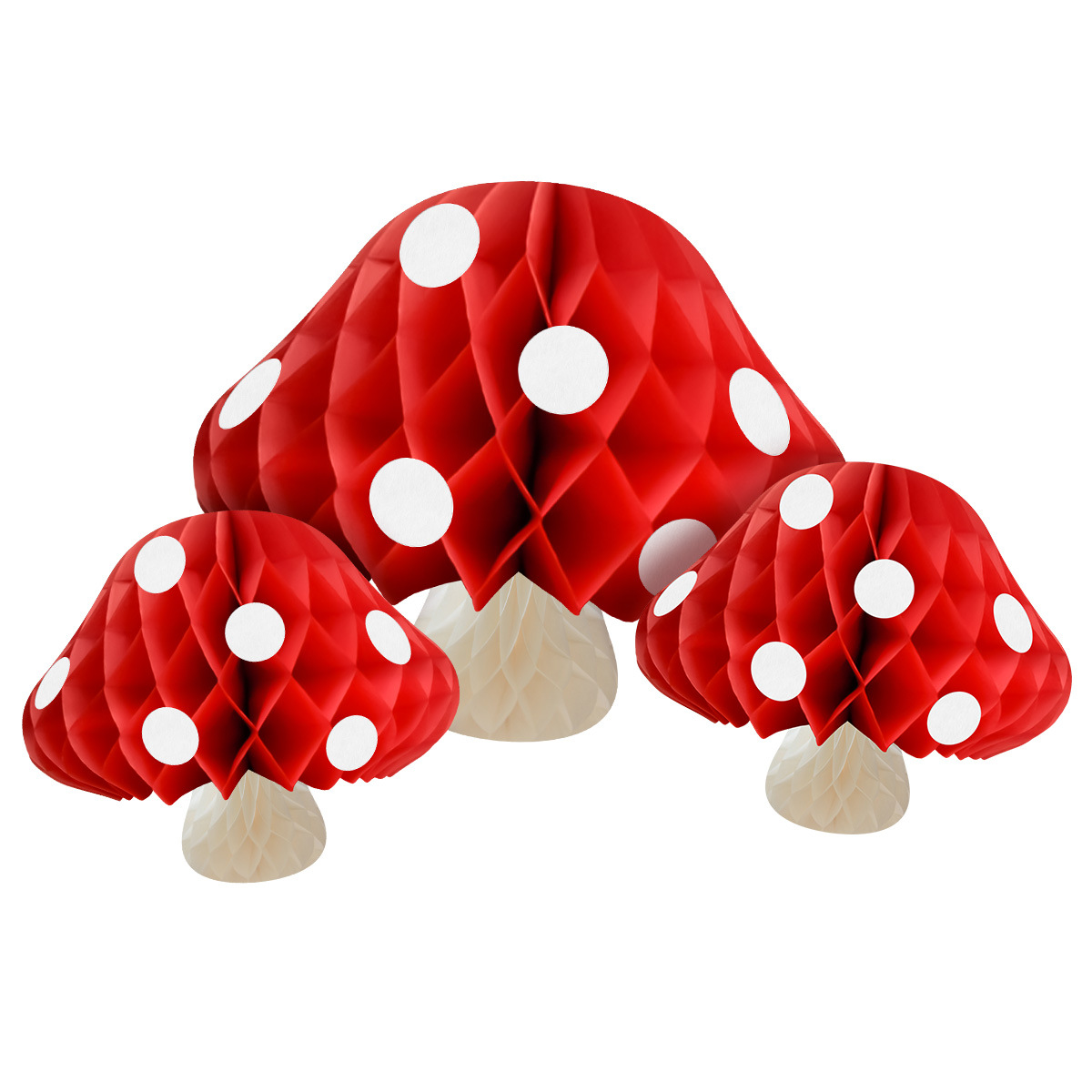 Mushroom Honeycomb Ball Ornaments Wedding Party Scene Decoration Hangings Festive Paper Flower Ball Flower Paper Lantern