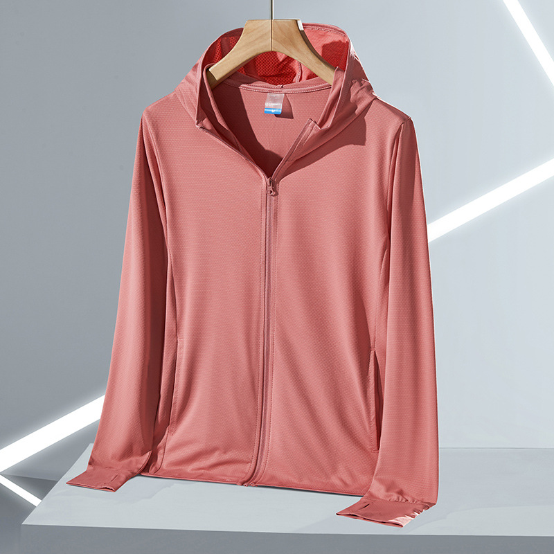 X YKK zipper UPF50 + summer sun protection clothing men's ice silk knitted long sleeve lovers skin clothing women