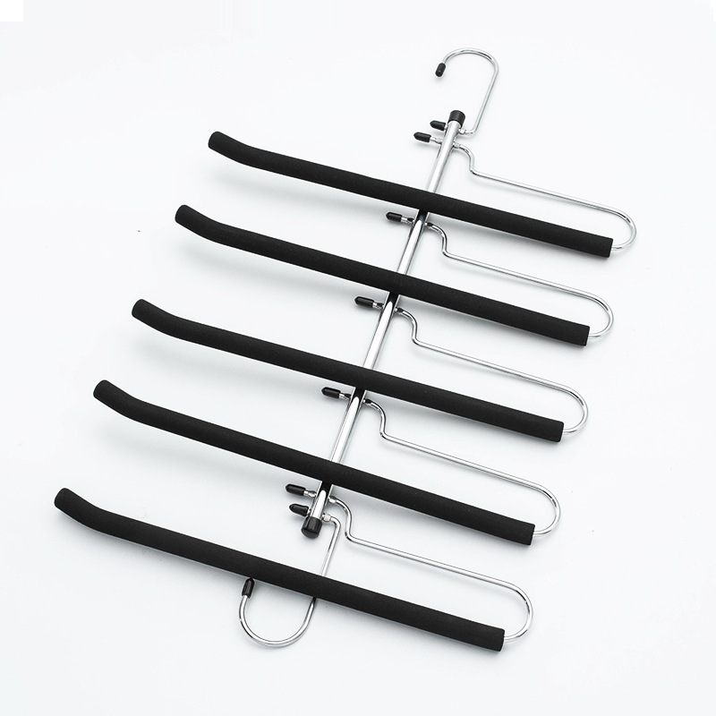 Multifunctional folding multi-layer pants hanger wholesale non-slip metal storage hanger pants rack home Amazon exclusive