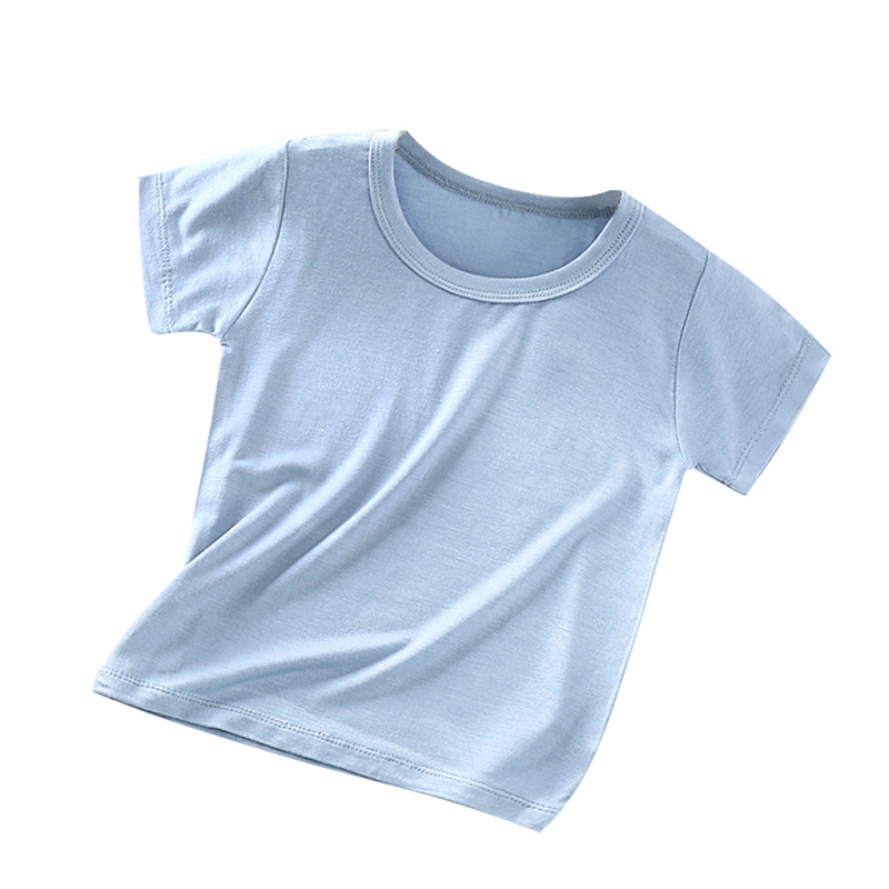 2023 Summer New Children's Short-sleeved T-shirt for Boys and Girls Modal Single-piece Top Infant Baby Base Shirt