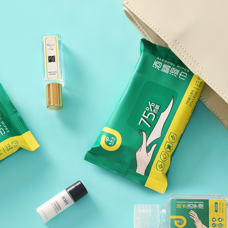 Disposable alcohol disinfection wet tissue for travel portable large-size alcohol cotton wipes wholesale
