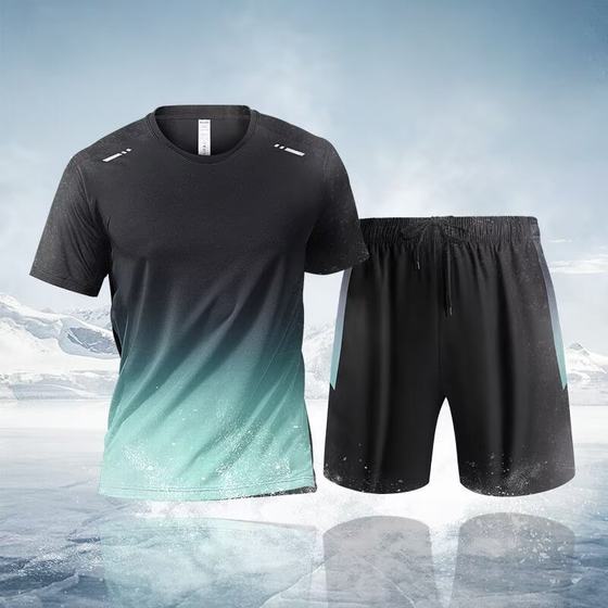 New Suit Quick-drying Suit Men's and Women's Sports Outdoor Running Short-sleeved Large Size Casual Suit Ice Silk Cool Quick-drying Suit